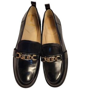 NEW Sam Edelman Christy Loafers black patent leather chunky sole women's Size 9